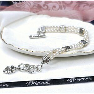 Brighton Lady Jane Silver-plated Pearl Double Strand Pearl Bracelet